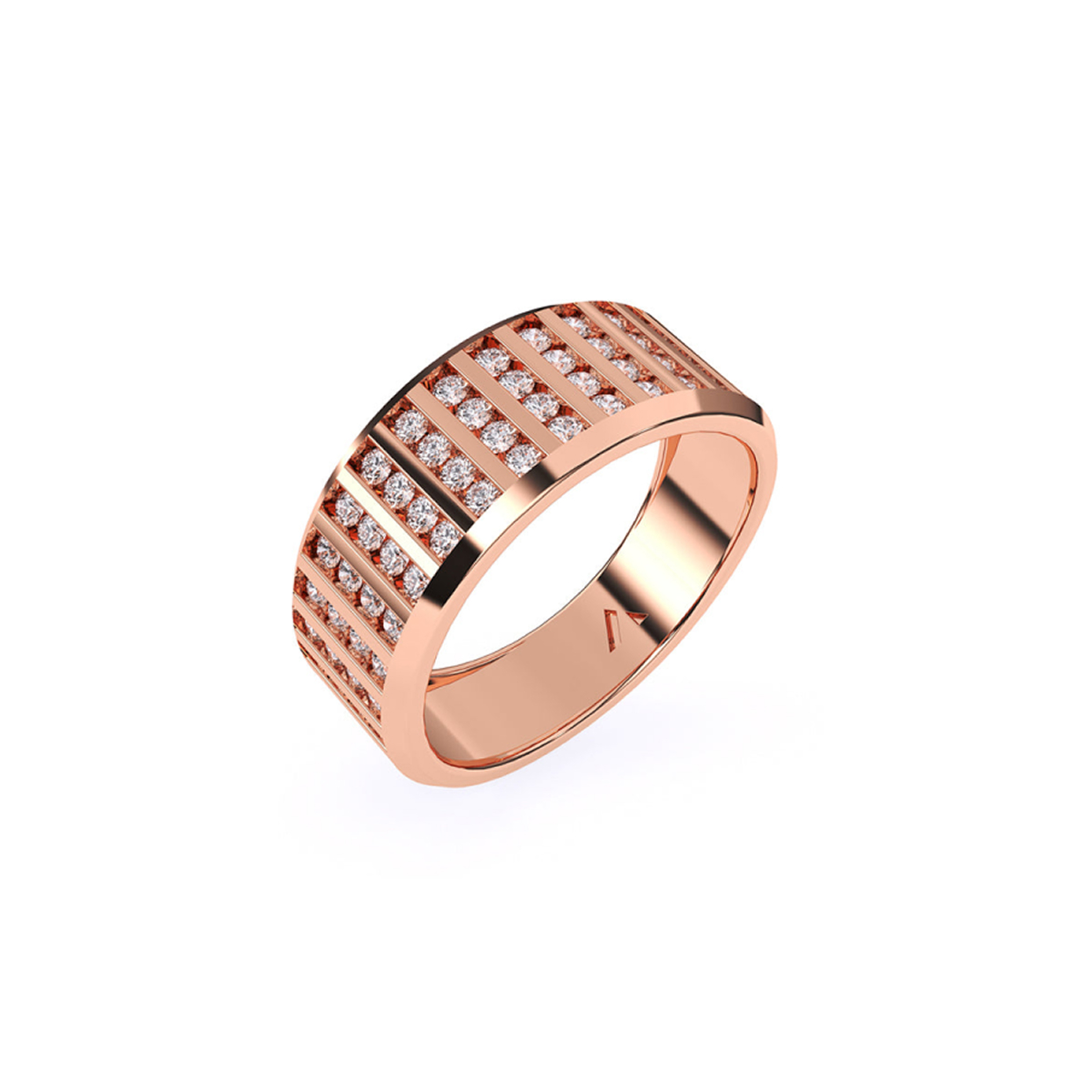 Elegant Channel Set Round Diamond Wedding Band